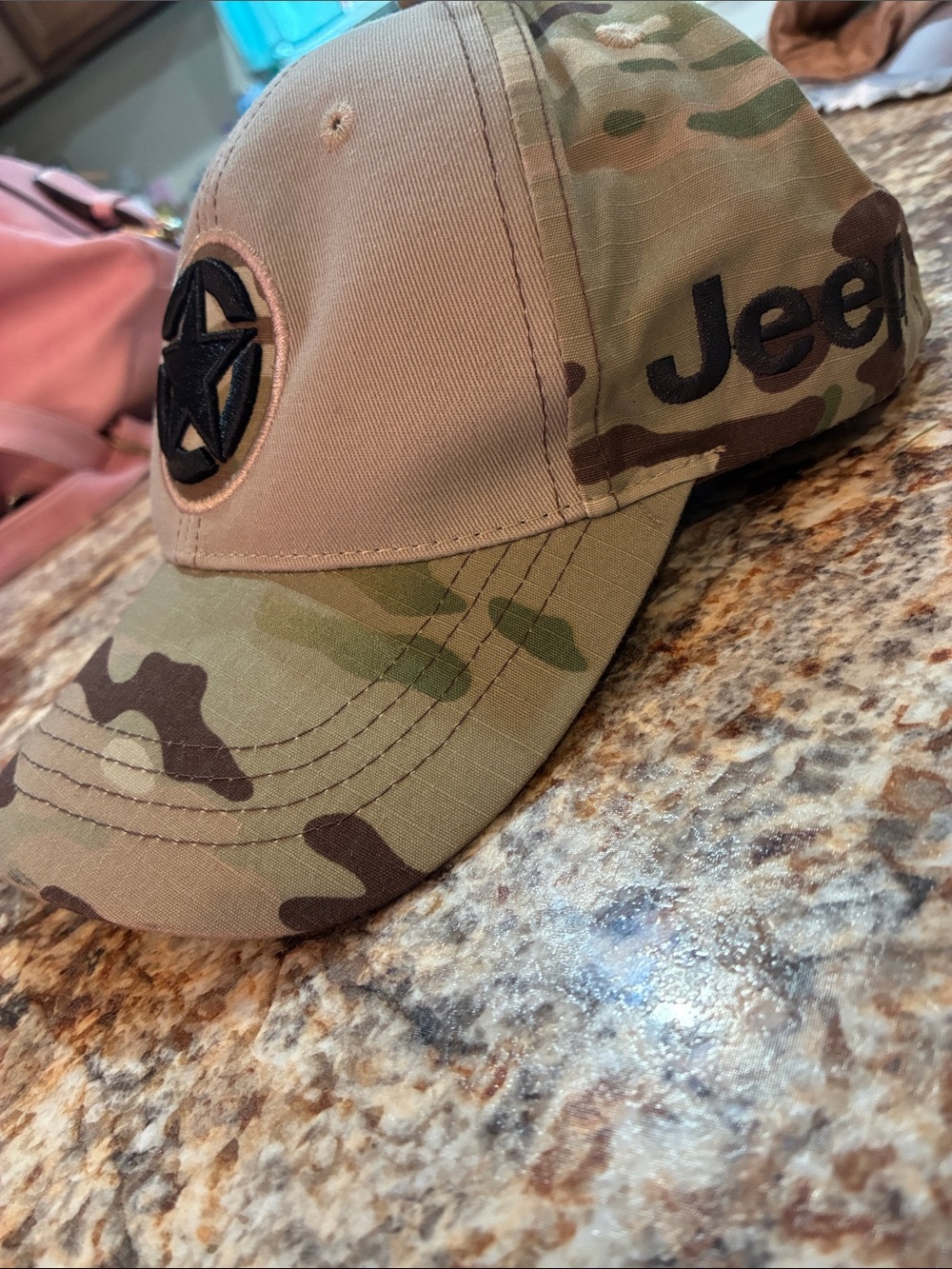 Jeep Camouflage Cap in Tan and Green with Star Patch